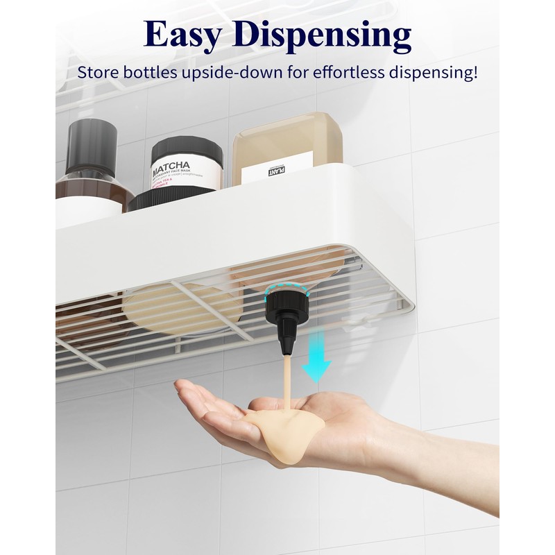 Kitsure Shower Caddy - 2 Pack Adhesive Shower Organizer, Rustproof