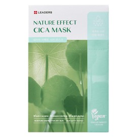 LEADERS Nature Effect Cica Mask – Hydrating & Soothing Face Mask with Cica & Tea Tree Extracts for Irritated Skin, Skin Calming & Moisturizing, Vegan & Plant-Derived, Sebum Control - 10 Sheets