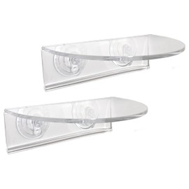 Window Garden Veg Ledge - Window Shelf for Plants, Clear Acrylic Shelves - Suction Cup Indoor Plant Holder - Glass Window Sill Extender for Microgreens Kit, Seed Starter Pots, Planters (1 Pack)