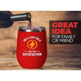 Electrician Red Edition Wine Tumbler 12oz - We'll give you a - Electricians Dad Engineer Engineering electrician technician electrical expert Maintenance wireman linesman