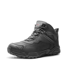 NORTIV 8 Men's Waterproof Hiking Boots Lightweight Mid Ankle Trekking Trails Outdoor Boots,Size 7.5,Black,JS19001M