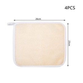 4Pcs Exfoliating Face Towels Soft Weave Bath Clothes Natural Exfoliating Scrub Clothes Body Wash Clothes Massage Bath Clothes for Women and Man, Milky
