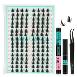 Manga Eyelash Cluster Kit, 128 Pieces, Wispy Cluster Eyelash Extensions Kit, Spikey Eyelash Cluster Kit, Natural C Curl, Individual Eyelash Cluster Kit, Anime Eyelash Extensions Kit