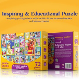 Upbounders - Mommy's Shadow Inspiring Careers 72 Piece Puzzles for Kids Ages 5-9, Large Jigsaw Puzzle for Children Featuring Multicultural Women Leaders