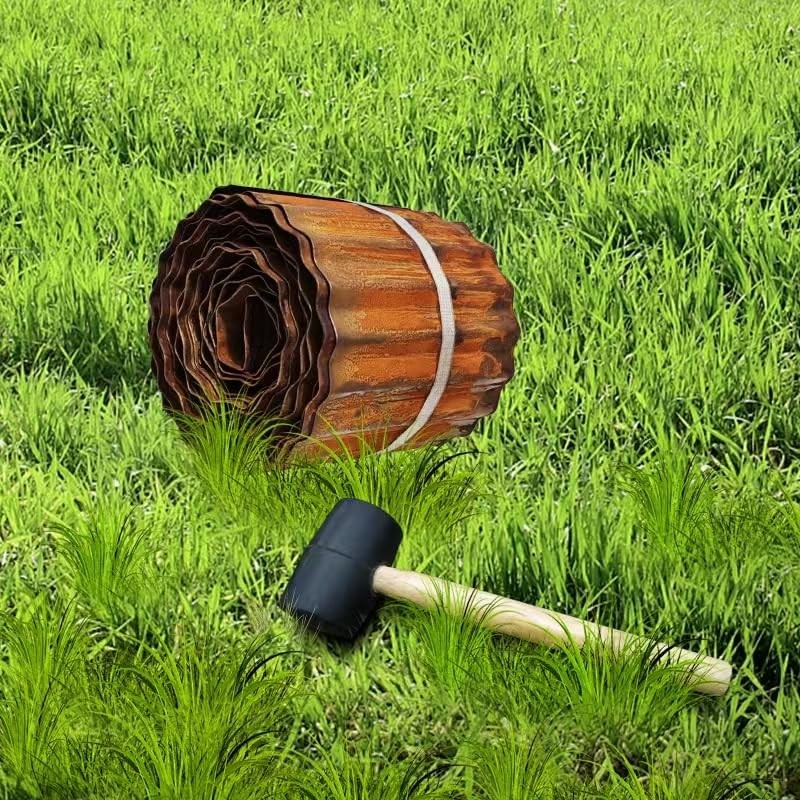 Corrugated Metal Landscape Edging,6 Inch x 20FT Sturdy Steel Garden
