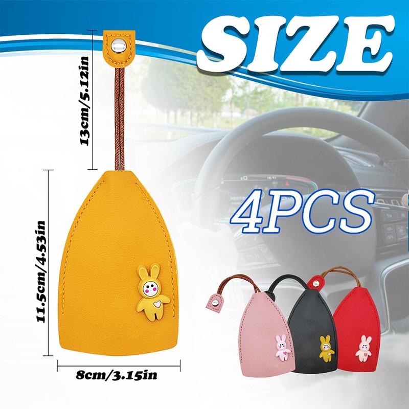 AdiStylinno 4 Pcs Car Key Cases, Cute Creative Pull Out