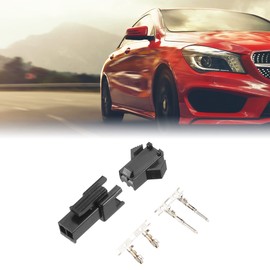 sourcing map 100 Pairs 2.54 mm 2 Pin Male Internal JST-SM Housing Crimp Terminal Plug DE