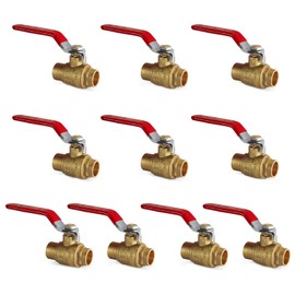(Pack of 10) EFIELD 1/2" Sweat Brass Full Port Shut-off Ball Valve, 600 WOG (Water, Oil and Gas)