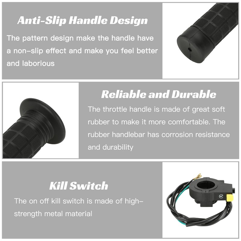 YOXUFA Throttle Cable Twist Throttle Handle Grip Assembly for 2