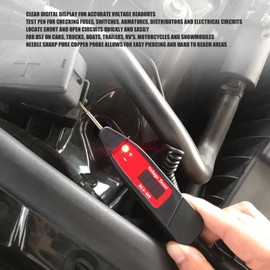 Acouto Probador de Circuito LED Digital Automotriz DC 3-36V Probador de Circuito Eléctrico para Automóvil Pluma LCD Pantalla Digital Detector de Sonda de Voltaje para Mantenimiento de Vehículos