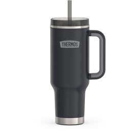 THERMOS Stainless Steel Cup Holder Mug - 40 Ounce, Granite - Insulated Tumbler with Lid and Straw, Plus Leak-Resistant Slide Lock