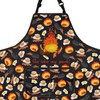 Fire Cartoon Pattern Kitchen Apron With Pocket Anime Fire Gift
