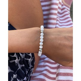 10:10 Natural Moonstone Bracelet 6mm Stainless Steel Beads Highly Resistant, Stainless Steel Stainless steel Moonstone