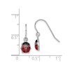 Sterling Silver Dangle Earrings with Enameled Lady Bugs