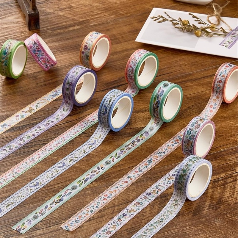 Zellykool Washi Tape Set 10 Rolls, Embroidery Patterns Decorative Paper