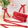 CABODYALS 11M Red Sequin Ribbon Wavy Braid Glitter Trimming Flat