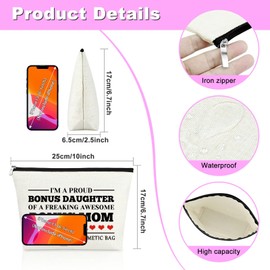 Mxrymvu Bonus Daughter Gift Makeup Bag Adoption Daughters Gift from Stepmom Birthday Gifts for Daughter in Law Graduation Gifts for Her Stepdaughter Christmas Wedding Present Travel Cosmetic Pouch