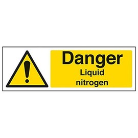 Vsafety 6A046AX-S'Danger Liquid Nitrogen' Sign, Landscape, 300 mm x 100 mm (Pack of 3)