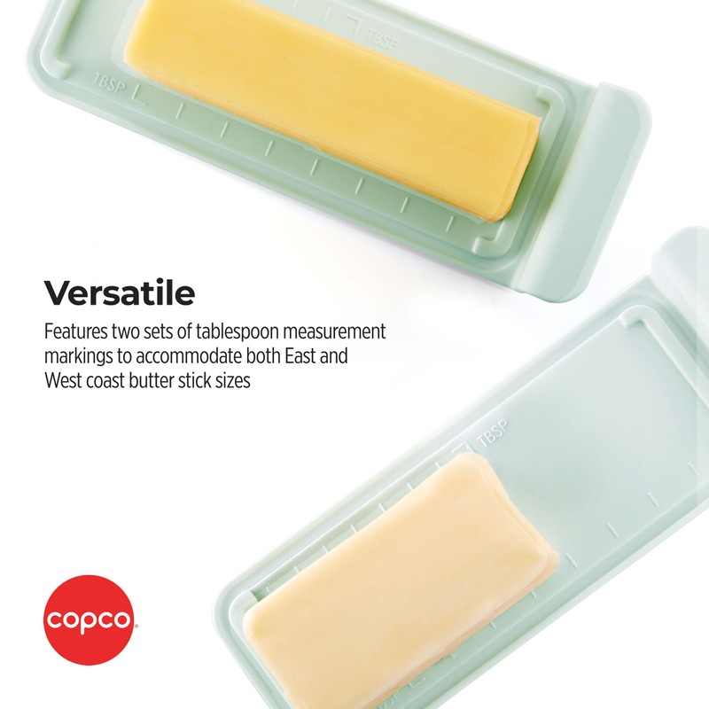 Copco Butter Dish with Clear Lid and Measurment Guide, 7.2