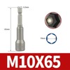 Screwdriver Nut Driver Bit,10mm Socket 65 Length,Metric Hex Wrench Socket