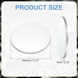 PATIKIL 1060 Aluminum Sheets and Plates, Dia.80mm / 3.15mm Thick 1/6" (9 Gauge) Aluminum Metal Discs Stamping Blanks for Crafting Industry Metal Stamping, Silver Tone