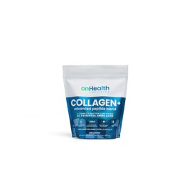 onHealth Nutrition Collagen Peptides, Types I, II, III, V, X, Complete Unflavored Protein Powder with All 9 Essential Amino Acids, Biotin, Hyaluronic Acid, and Vitamin C. Easy to Mix - 16oz - Collagen for Women & Men
