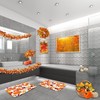 Arttown Autumn Orange Pumpkin Bathroom Rug Mat Set of 2,