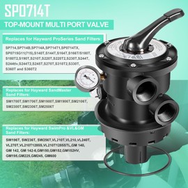 Ussuray for Hayward SP0714t VariFlo Top-Mount Multiport Valve, Suitable for Any Above-Ground Pro- or VL Series Sand Filter