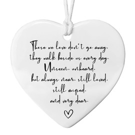 Sympathy Gift,Memorial Gift, Grief Gift, Those We Love Don't Go Away, In Loving Memory, Sympathy Gift, Bereavement Gift for Family, Memorial Heart Ornament, Porcelain Hanging Heart Gift