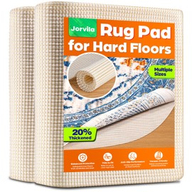 Jorvila Non Slip Rug Pad 6 Ft Round, Anti Skid Mat for Under Area Rugs, Keeps Rugs in Position and Safe, Thick Cushioned Carpet Pad for Hardwood Floors Protection