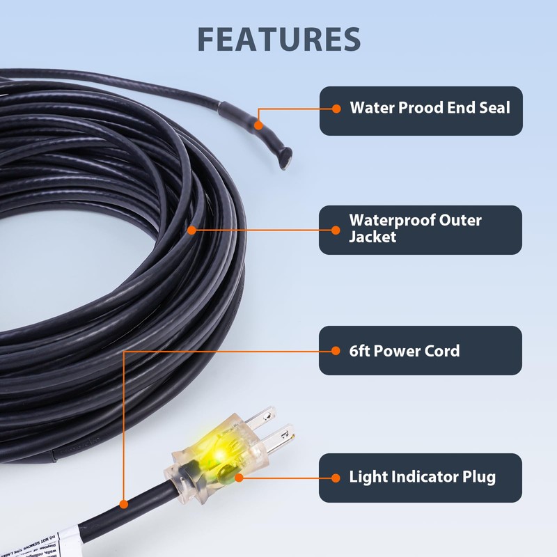 HEATIT HIRD 100 feet 5 Watts Per Foot Roof &