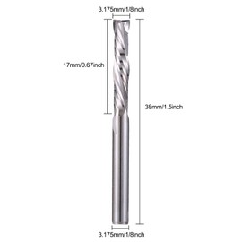 HOZLY 1/8 Inch Shank Carbide End Mills Up & Down Cut CNC Spiral Router Bits 2 Flutes Milling Cutter Compression Router Bit for Engraving Milling Woodworking Pack of 5