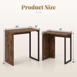 Giantex Nesting Coffee Table Set of 2, Stackable End Tables w/Sturdy Metal Frames, Modern Nesting Tables for Living Room, Bedroom, Home Office