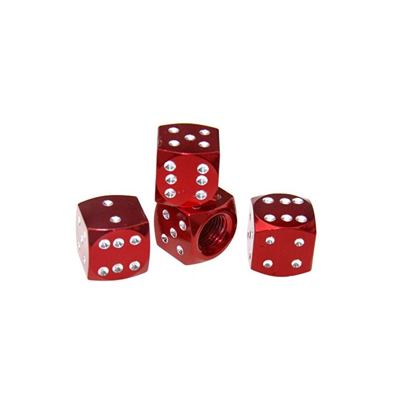 4x Valve Caps Valve Caps Galvanised Rigged Dice Cube Black