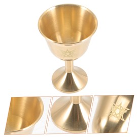 Decorative Copper Chalice Goblet for Home Offering Vintage Buddhism Cup Unique Golden Design Perfect Gift for Collectors