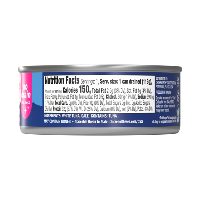 Chicken of the Sea Solid White Pure Albacore Tuna, Wild