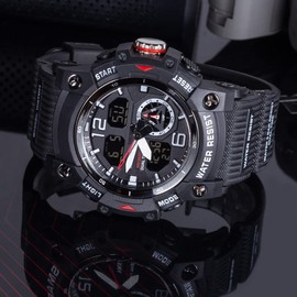 KXAITO Men's Watches Sports Outdoor Waterproof Military Watch Date Multi Function Tactics LED Face Alarm Stopwatch for Men