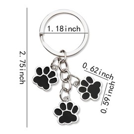 Pet Cat Dog Paw Print Keychain for Pet Owner Christmas Birthday Gifts for Dog Cat Lovers Cute Paw Charm Key Chain for Purse Wallet Car Keys Puppy Kitty Pet Themed Party Favors Supplies