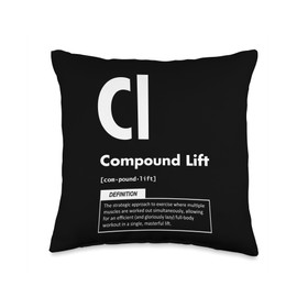 Motivational Gym Bodybuilding Fit Workout Gifts Compound Lift-Funny Gym Workout Bodybuilding Motivational Throw Pillow, 16x16, Multicolor