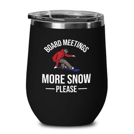 Snowboarding Black Edition Wine Tumbler 12oz - Board meetings - Ski Snowboard Goggles Snowboarder Skiing Snowboarding Gift Skiers Hiking Mountain