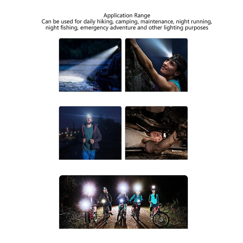 Head Lamp Waterproof Rechargeable 2 Modes LED Head Light for