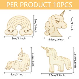 Unicorn Craft Set, 55 Pieces Unicorn Crafts, Unicorn Horses Craft Set, Horse Crafts, Wooden Crafts, Children's Birthday Wooden Craft Set with 12 Colouring Pencils and 3 Diamond Stickers
