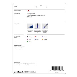 Uniball Vision Needle Rollerball Pens, Assorted Pens Pack of 8, Fine Point Pens with 0.7mm Ink, Ink Black Pen, Pens Fine Point Smooth Writing Pens, Bulk Pens, and Office Supplies