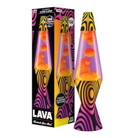 Lava® Lamp - 14.5'' Groovy Gradient Flocked Base - The Original Motion Light - Yellow Wax and Purple Liquid - Item #2015