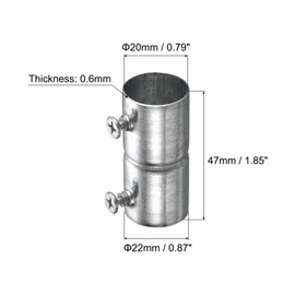 sourcing map EMT Coupling, 20mm(13/16 inch) EMT Set Screw Coupling Conduit Fittings 47mm Length Electrical Conduit Pipe Connector 0.5mm Wall Thick, 10 Pack