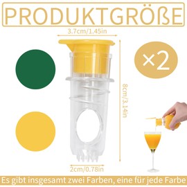2 Individual Lemon Squeezers, Manual Citrus Juicer and Lime Squeezer, Very Practical, Lemon Squeezer, Hand Press, Manual Juicer, Suitable for Kitchen, Bar and Other Scenarios (Yellow and Green)