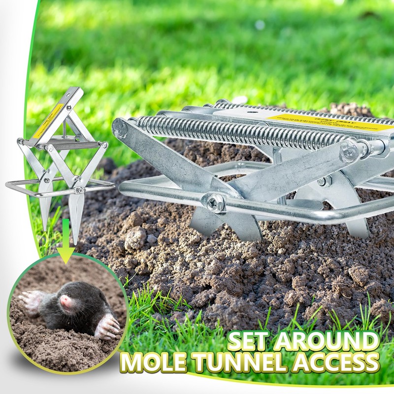 YardYield YardYield Mole Trap,Reusable Mole Gopher Trap,Galvanized Steel Mole Scissor