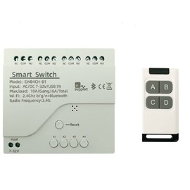 MHCOZY 4 Kanal USB 5 V AC/DC 7-32V Smart WLAN Relais Schaltmodul, eWelink App Fernbedienung, 2,4G Fernbedienung im Lieferumfang enthalten, funktioniert mit Alexa Google Home