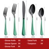 Onlycooker 20-Piece Green Silverware Set - 18/0 Stainless Steel, Black