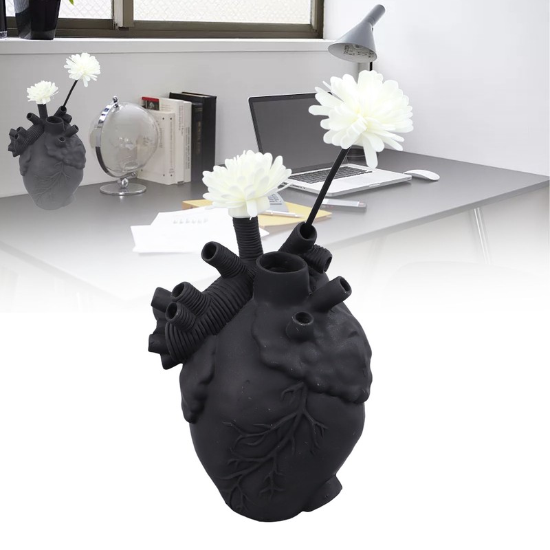Creative Anatomical Heart Vases Resin Sculpture Heart Shaped Art Flower